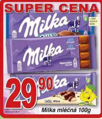 Hruška Milka čokoláda nabídka