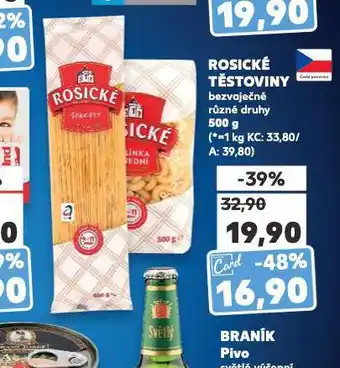 Kaufland Rosické těstoviny bezvaječné nabídka