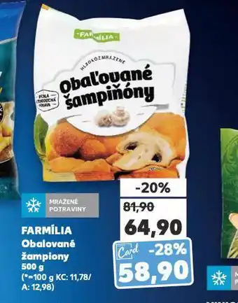 Kaufland Farmília obalované žampiony nabídka