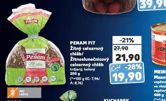 Kaufland Penam fit žitnoslunečnicový chléb celozrnný nabídka