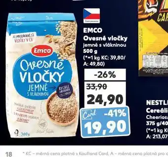 Kaufland Emco ovesné vločky nabídka
