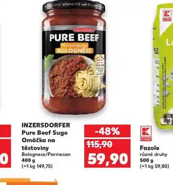 Kaufland Inzersdorfer pure beef sugo omáčka na těstoviny nabídka