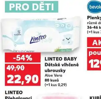 Kaufland Linteo baby dětské vlhčené ubrousky nabídka