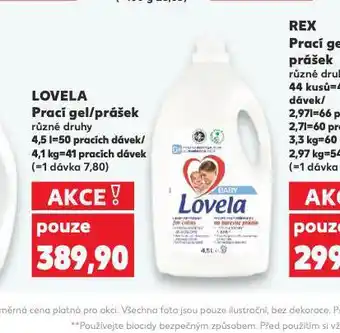 Kaufland Lovela prací gel / prášek nabídka