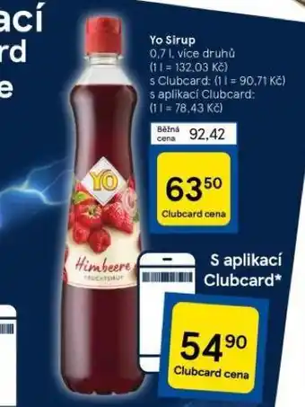 Tesco Yo sirup nabídka