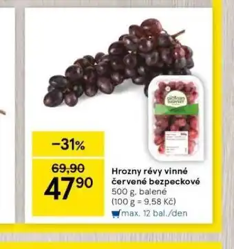 Tesco Hrozny révy vinné červené bezpeckové nabídka