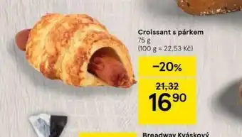 Tesco Croissant s párkem nabídka