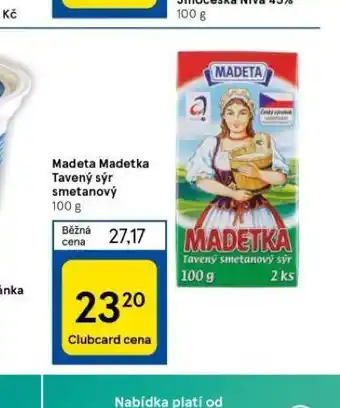 Tesco Madeta madetka tavený sýr smetanový nabídka