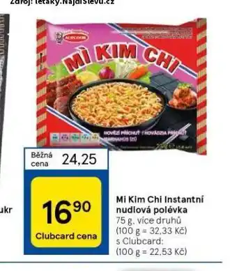 Tesco Mi kim chi instantní nudlová polévka nabídka