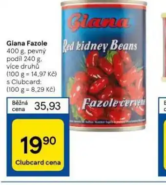 Tesco Giana fazole nabídka