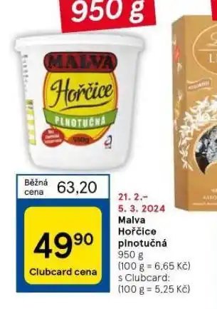 Tesco Malva hořčice nabídka