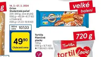 Tesco Orion studentská pečeť nabídka