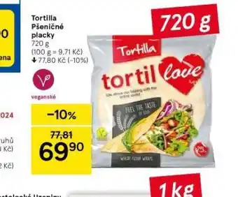 Tesco Tortilla pšeničné placky nabídka