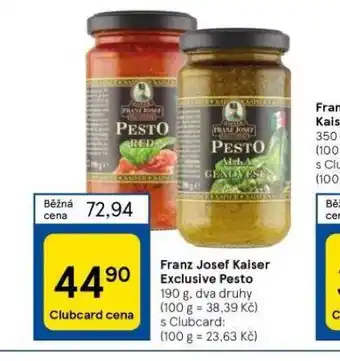 Tesco Franz josef kaiser exclusive pesto nabídka