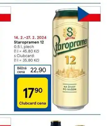 Tesco Pivo staropramen 12 nabídka