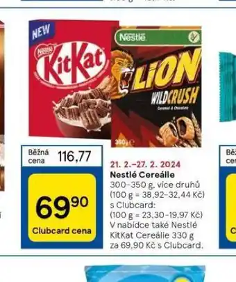 Tesco Nestlé cereálie nabídka