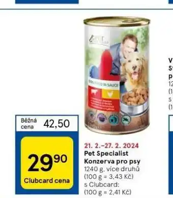 Tesco Pet specialist konzerva pro psy nabídka