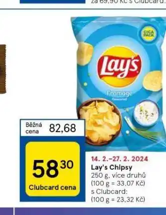 Tesco Lay´s chipsy nabídka