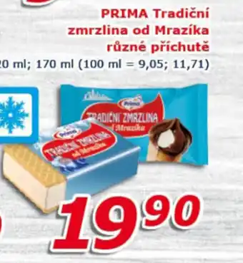 ESO MARKET PRIMA Tradiční zmrzlina od Mrazíka různé příchutě nabídka