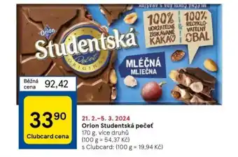 Tesco Orion Studentská pečeť nabídka
