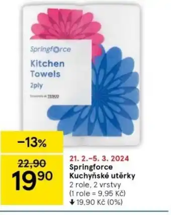 Tesco Springforce Kuchyňské utěrky nabídka