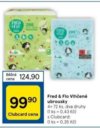 Tesco Fred & Flo Vlhčené ubrousky nabídka