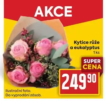 Kytice růže a eukalyptus