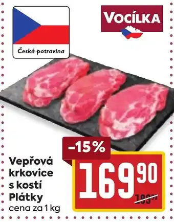 Billa Vepřová krkovice s kostí Plátky nabídka