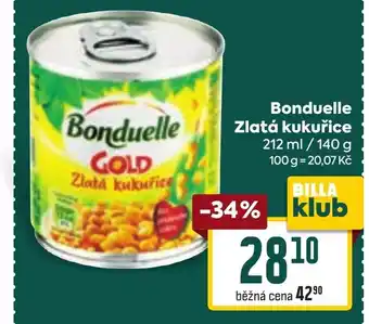 Billa Bonduelle Zlatá kukuřice nabídka