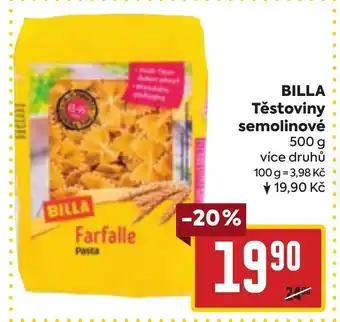 Billa BILLA Těstoviny semolinové nabídka