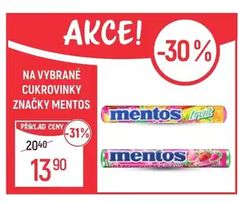 Globus NA VYBRANÉ CUKROVINKY ZNAČKY MENTOS nabídka