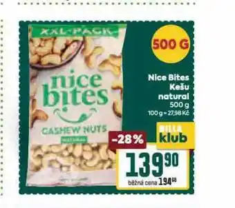 Billa Nice bites kešu natural nabídka