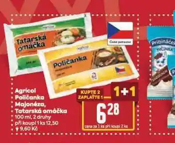Billa Agricol tatarská omáčka / poličanka majonéza nabídka
