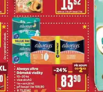 Billa Always ultra dámské vložky nabídka