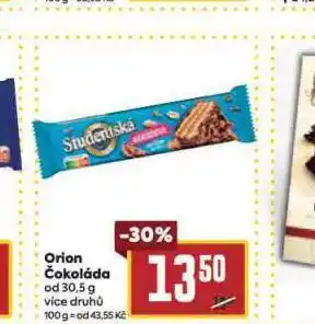 Billa Orion čokoláda nabídka