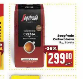 Billa Segafredo zrnková káva nabídka