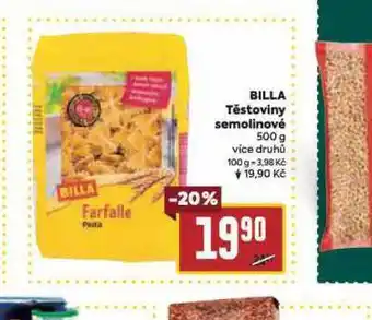 Billa Billa těstoviny semolinové nabídka