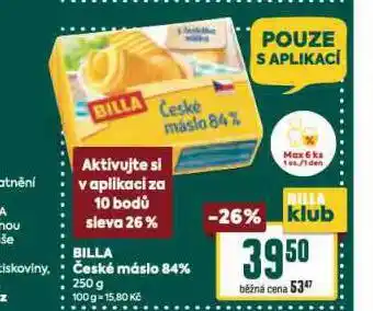 Billa Billa české máslo 84% nabídka