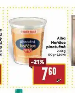 Billa Alba hořčice plnotučná nabídka