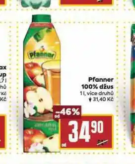 Billa Pfanner 100% džus nabídka