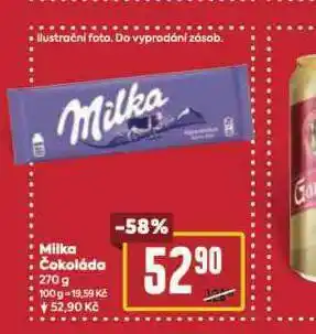 Billa Milka čokoláda nabídka