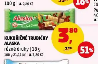 Penny Market Kukuřičné trubičky alaska nabídka