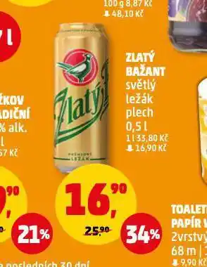 Penny Market Pivo zlatý bažant nabídka