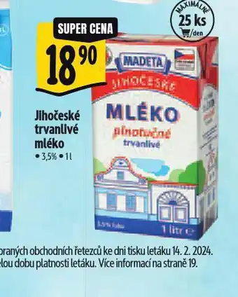 Albert Trvanlivé mléko 3,5% nabídka