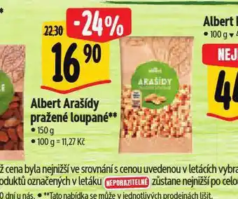 Albert Albert arašídy pražené loupané nabídka