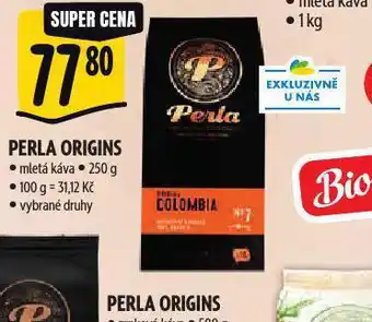 Albert Perla origins mletá káva nabídka
