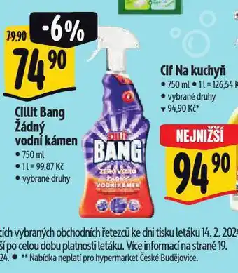 Albert Cillit bang žádný vodní kámen nabídka