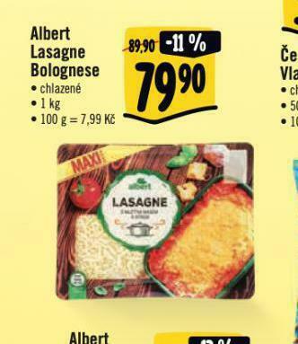 Albert Lasagne bolognese nabídka