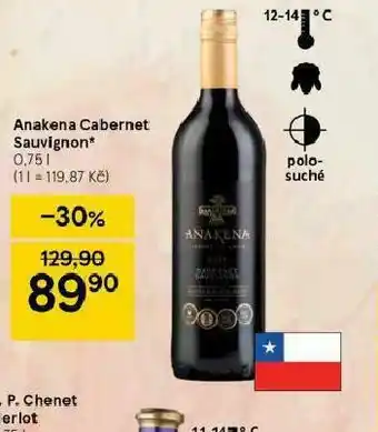 Tesco Anakena cabernet sauvignon nabídka