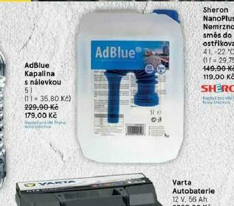 Adblue kapalina s nálevkou